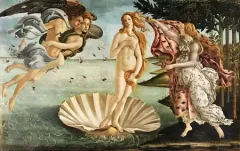 Sandro Botticelli's The Birth of Venus (1485) aesthetic painting. Original public domain image from Wikimedia Commons. Digitally enhanced by rawpixel.