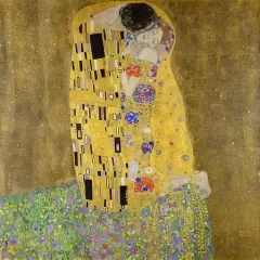Gustav Klimt's The Kiss (1907–1908) famous painting. Original from Wikimedia Commons. Digitally enhanced by rawpixel.