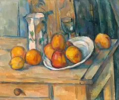 Still Life with Milk Jug and Fruit (ca. 1900) by Paul Cézanne. Original from The National Gallery of Art. Digitally enhanced by rawpixel.