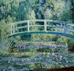Claude Monet's Water Lilies and Japanese Bridge (1899) famous painting. Original from Wikimedia Commons. Digitally enhanced by rawpixel.