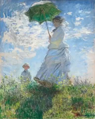 Claude Monet's Madame Monet and Her Son (1875), woman with a Parasol. Famous painting, original from the National Gallery of Art. Digitally enhanced by rawpixel.