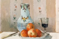 Still Life with Apples and Pitcher (1872) by Camille Pissarro. Original from The MET museum. Digitally enhanced by rawpixel.