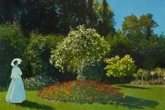 Claude Monet's Lady in the garden (1867) famous painting. Original from Wikimedia Commons. Digitally enhanced by rawpixel.