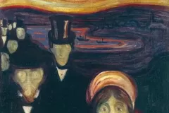 Edvard Munch's Anxiety (1894) famous paintings. Original from Wikimedia Commons.