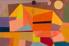 Heitere Gebirgslandschaft (Joyful Mountain Landscape) (1929) by Paul Klee. Original from Yale University Art Gallery. Digitally enhanced by rawpixel.