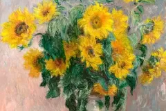 Bouquet of Sunflowers (1881) by Claude Monet, high resolution famous painting. Original from The MET. Digitally enhanced by rawpixel.